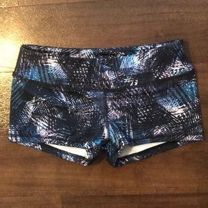 Fleo Blue and Black Patterned Women Shorts